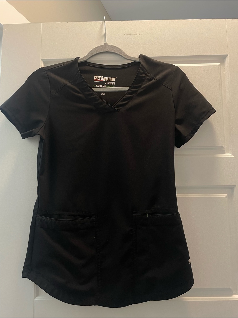 Grey's Anatomy Black V-Neck Short Sleeve scrub Top